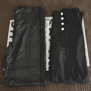 Brand new leggings front button and Snake faux leather